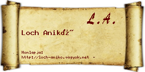 Loch Anikó névjegykártya