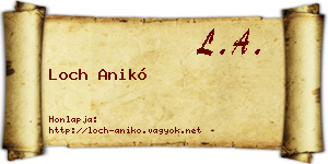 Loch Anikó névjegykártya